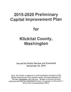 [removed]Preliminary Capital Improvement Plan for Klickitat County, Washington