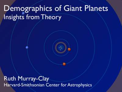 Demographics of Giant Planets Insights from Theory Ruth Murray-Clay Harvard-Smithsonian Center for Astrophysics