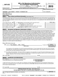 Form  IRS e-file Signature Authorization for an Exempt Organization[removed]EO