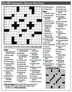 The GNY Crossword | Edited by Mike Shenk[removed]