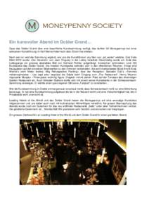 Ein kunsvoller Abend im Dolder Grand… Dass das Dolder Grand über eine beachtliche Kunstsammlung verfügt, das durften 30 Moneypennys bei einer exklusiven Kunstführung im fünf Sterne Hotel hoch über Zürich live erl