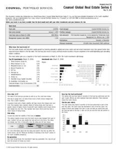 FUND FACTS  Counsel Global Real Estate Series E May 15, 2014