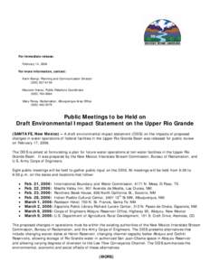 For immediate release: February 14, 2006 For more information, contact: Karin Stangl, Planning and Communication Director[removed]Maureen Haney, Public Relations Coordinator