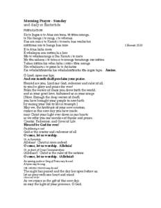 Morning Prayer - Sunday and daily in Eastertide PREPARATION Ko te Ingoa o te Atua ora tonu, tō tātou oranga, te Kai-hanga i te rangi, i te whenua.