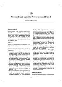 10 Uterine Bleeding in the Postmenopausal Period Heleen van Beekhuizen INTRODUCTION