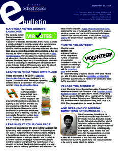 e  bulletin MANITOBA VOTES WEBSITE LAUNCHED