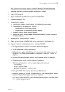 SSC meeting of[removed]November[removed]Draft agenda of the Scientific Steering Committee Meeting of[removed]November2001 1.