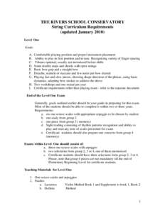 THE RIVERS SCHOOL CONSERVATORY String Curriculum Requirements (updated January 2010)