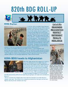 820th BDG ROLL-UP PERSONNEL POINTS 824th Deploys On 30 Nov 2010, the 824th Base Defense Squadron departed Moody AFB to take on