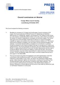 PRESS EN Council of the European Union  COUNCIL CONCLUSIONS