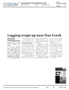 Order  Commande:  Crowsnest Pass Herald (Blairmore, AB) Date: 