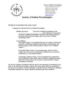 Society of Indian Psychologists Patricia Alexander, SIP Treasurer Oklahoma State University Department of Psychology Stillwater, OK7591 (Office)