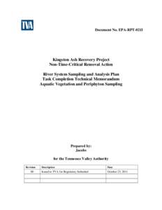 Document No. EPA-RPT-021I  Kingston Ash Recovery Project Non-Time-Critical Removal Action River System Sampling and Analysis Plan Task Completion Technical Memorandum