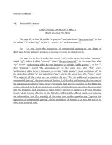 2012 Second Special Session - Amendmentto Senate Bill 1