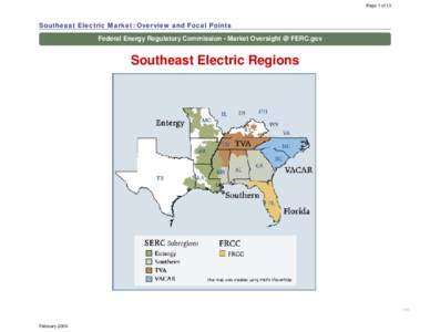 Florida Reliability Coordinating Council / Electric Reliability Council of Texas / Electricity market / Federal Energy Regulatory Commission / Eastern Interconnection / Electric power / SERC Reliability Corporation
