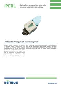 iPERL  Static electromagnetic meter with remnant magnetic technology  Intelligent technology meets water management