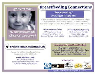 got breast milk?  Breastfeeding Connections Breastfeeding? Looking for support? A place where breastfeeding and pregnant families in Madison County