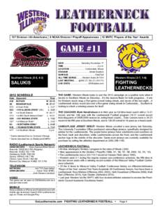 LEATHERNECK FOOTBALL 137 Division I All-Americans 9 NCAA Division I Playoff Appearances