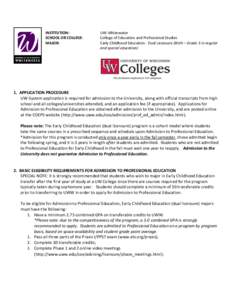 INSTITUTION: SCHOOL OR COLLEGE: MAJOR: UW-Whitewater College of Education and Professional Studies