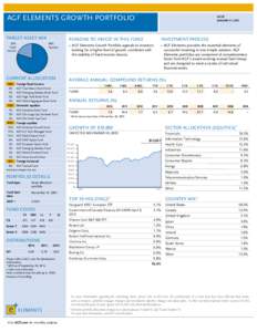 AGF ELEMENTS GROWTH PORTFOLIOˇ TARGET ASSET MIX 20% Fixed Income