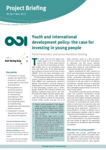 Youth and the post-2015 agenda: the case for investing in young people - ODI Project Briefings 80 - Briefing papers