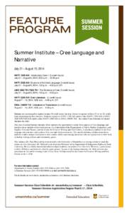 Microsoft Word - Summer Institute - Cree Language and Narrative