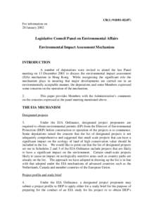 CB[removed]) For information on 28 January 2002 Legislative Council Panel on Environmental Affairs Environmental Impact Assessment Mechanism