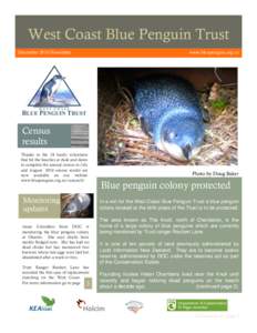 West Coast Blue Penguin Trust December 2010 Newsletter www.bluepenguin.org.nz  Census