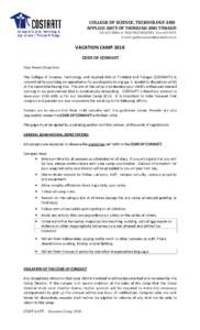 Vacation Camp_Code of Conduct Dress Code and Drop off&Pick up Forms