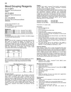 Seraclone (Blood Grouping Reagent) Anti-A, Anti-B, Anti-A,B