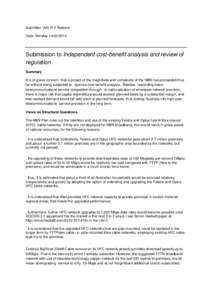 Microsoft Word - Submission to Independent cost-benefit analysis and review of regulation