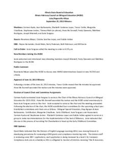 Illinois Advisory Council on Bilingual Education (IACBE) Meeting Minutes - September 25, 2013