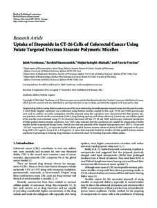 Uptake of Etoposide in CT-26 Cells of Colorectal Cancer Using Folate Targeted Dextran Stearate Polymeric Micelles