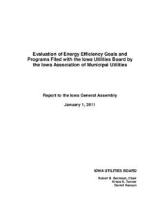 Evaluation of Energy Efficiency Goals and Programs Filed with the Iowa Utilities Board by the Iowa Association of Municipal Utilities