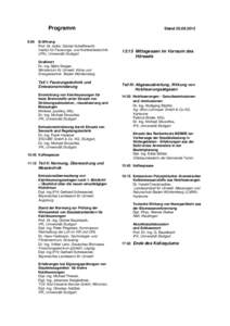 Programm 9:00 Eröffnung Prof. Dr. techn. Günter Scheffknecht Institut für Feuerungs- und Kraftwerkstechnik