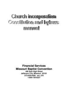 Financial Services Missouri Baptist Convention 400 East High Street Jefferson City, Missouri[removed]0400, ext[removed]6227