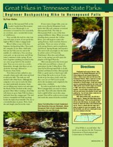 Great Hikes in Tennessee State Parks: Beginner Backpacking Hike to Horsepound Falls By Fran Wallas  A