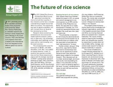 The future of rice science  T Annual Report 2011