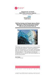 Department of Health NHS PASA executive agency PretonSaver TM CASE STUDY NHS Purchasing and Supply Agency Makes Significant Financial and Environmental