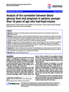 Analysis of the correlation between blood glucose level and prognosis in patients younger than 18Łyears of age who had head trauma