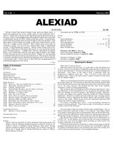 Vol. 5 No . 1  February 2006 ALEXIAD ( !7+=3!) )