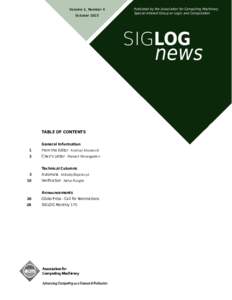 Volume 2, Number 4 October 2015 Published by the Association for Computing Machinery Special Interest Group on Logic and Computation