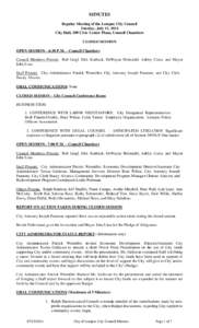 MINUTES Regular Meeting of the Lompoc City Council Tuesday, July 15, 2014 City Hall, 100 Civic Center Plaza, Council Chambers CLOSED SESSION OPEN SESSION – 6:30 P.M. – Council Chambers