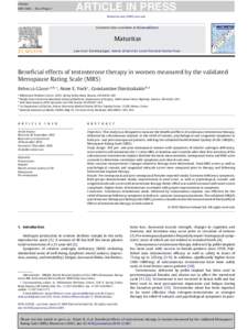 Beneficial effects of testosterone therapy in women measured by the validated Menopause Rating Scale (MRS)