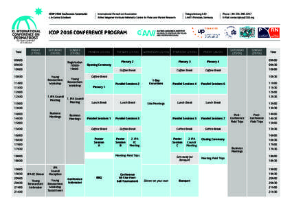 Coffee / International Permafrost Association / Plenary / Meeting