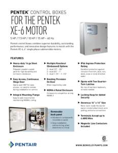 PENTEK CONTROL BOXES ® FOR THE PENTEK XE-6 MOTOR