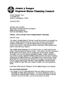 Selected Topics Jemez y Sangre Regional Water Plan Phase II Update Prepared for