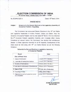 GOMMISSTON OF INDIA r ELECTION Nirvachan Sadan, Ashoka Road, New Delhi[removed]