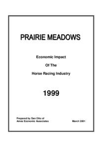 Economic Impact Of The Horse Racing Industry 1999