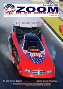 Car Racing in the USA  In this issue: Races Zoom in on America